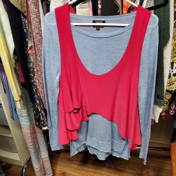 Sympli fuschia asymmetrical hidden pocket vest - Picture 9 of 9